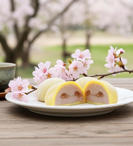 dulce japones mochi platano caramelo
